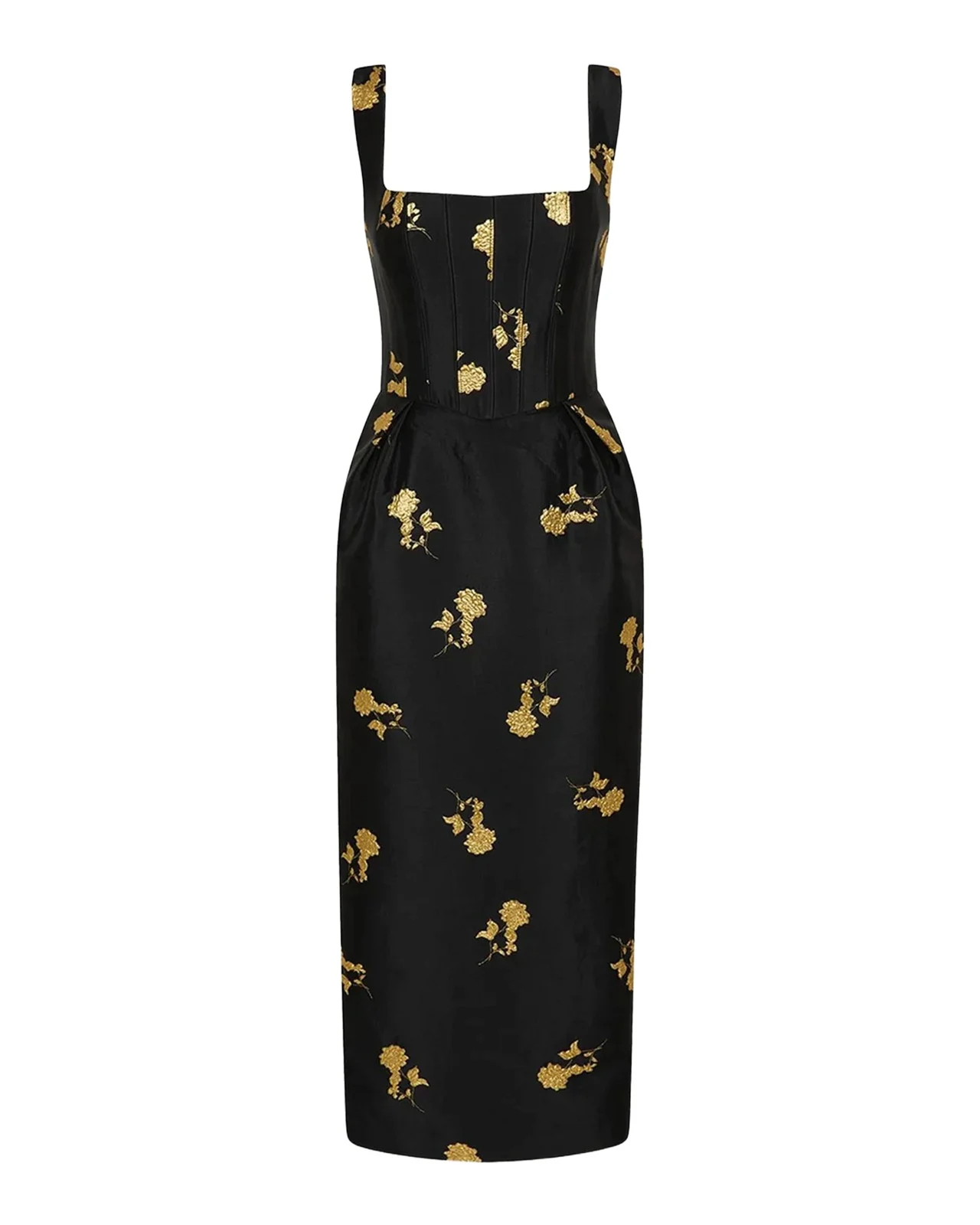 Mariya Floral Jacquard Midi Dress