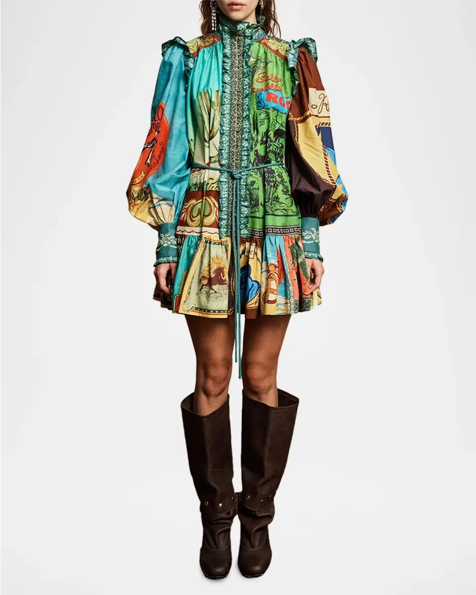 ALÉMAIS Ace Patchwork Mini Shirtdress | Thumbnail 2