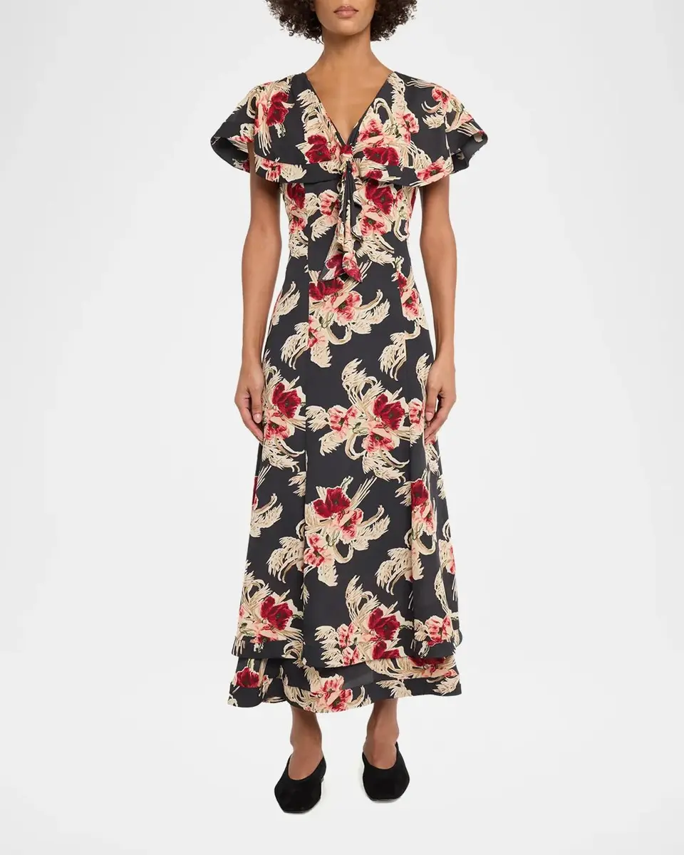 Cinq à Sept Anthony Wilted Poppy Maxi Dress | Thumbnail 2 Cinq à Sept Anthony Wilted Poppy Maxi Dress | Thumbnail 2
