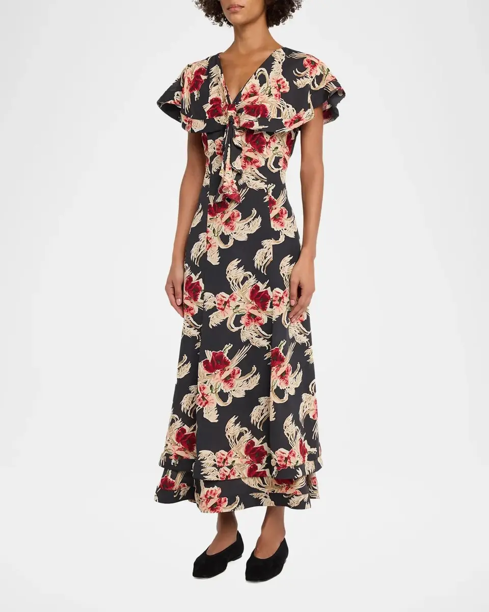 Cinq à Sept Anthony Wilted Poppy Maxi Dress | Thumbnail 4 Cinq à Sept Anthony Wilted Poppy Maxi Dress | Thumbnail 4