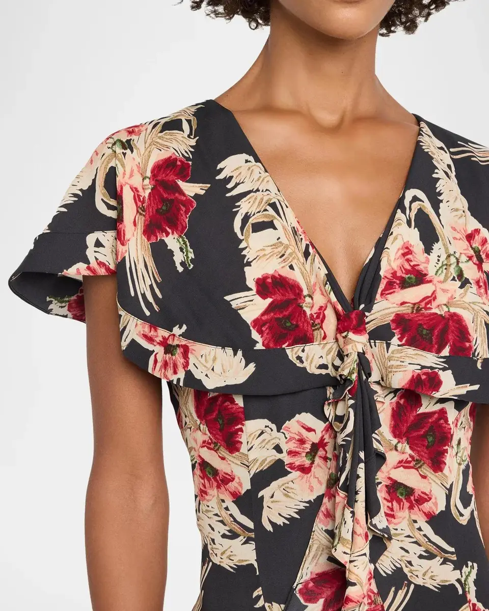 Cinq à Sept Anthony Wilted Poppy Maxi Dress | Thumbnail 5 Cinq à Sept Anthony Wilted Poppy Maxi Dress | Thumbnail 5