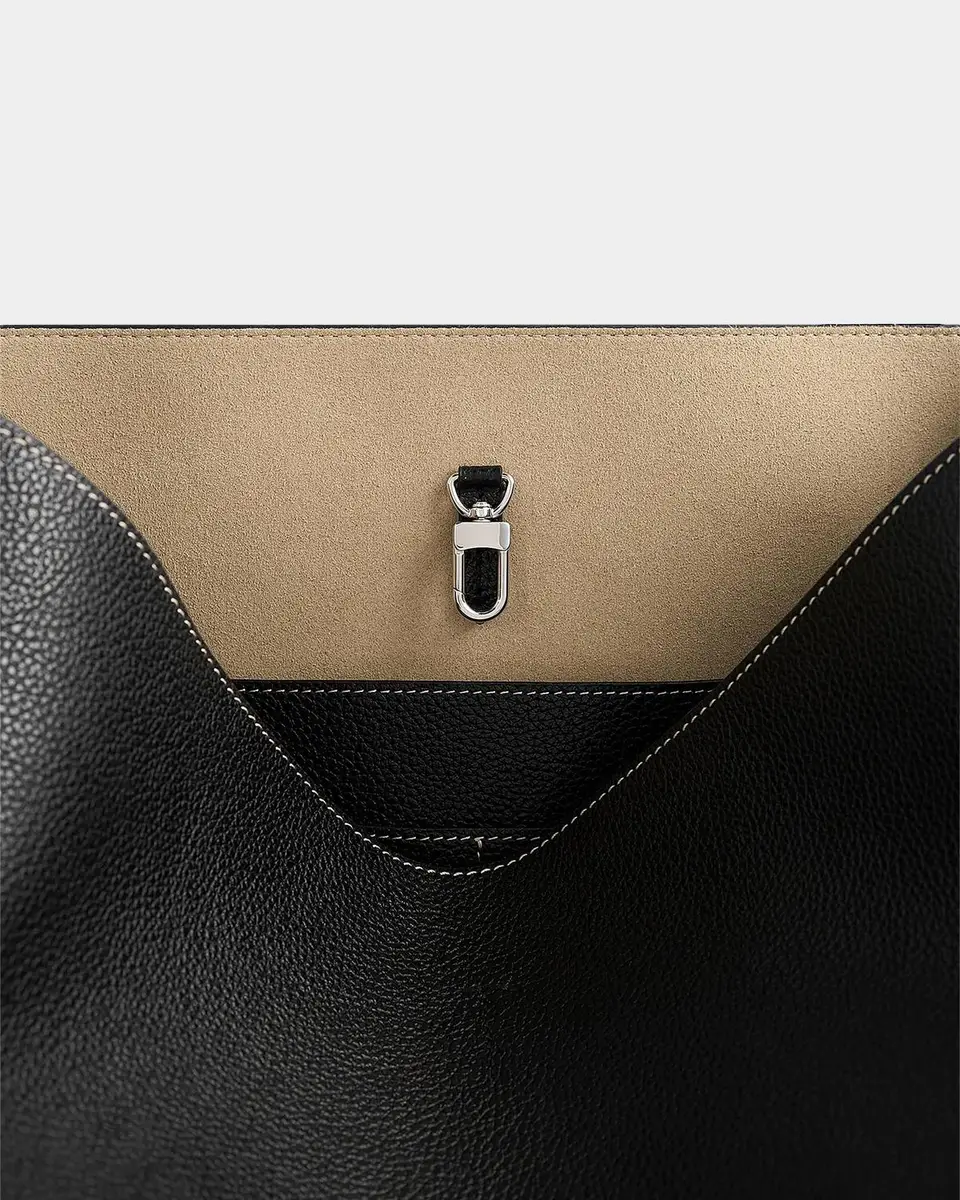 TOTEME Medium Belted Grain Leather Tote | Thumbnail 3 TOTEME Medium Belted Grain Leather Tote | Thumbnail 3