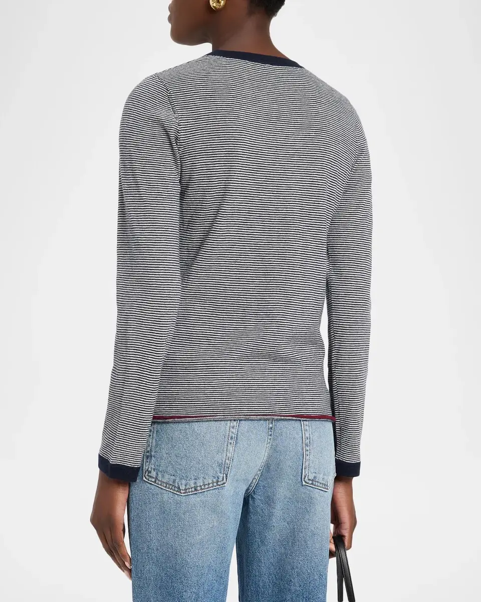 MAJESTIC FILATURES Cashmere Striped Knit Sweater | Thumbnail 3