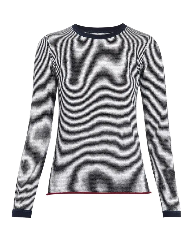 MAJESTIC FILATURES Cashmere Striped Knit Sweater