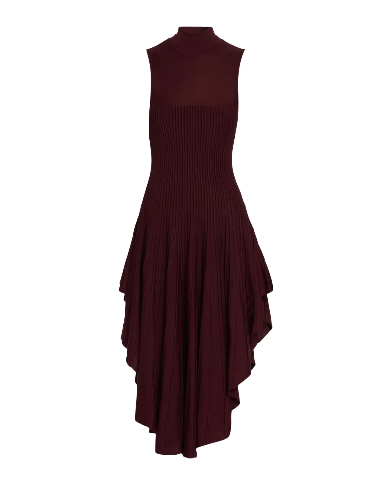 Mock-Neck Sleeveless Sculpted Pointed Midi Dress Mock-Neck Sleeveless Sculpted Pointed Midi Dress