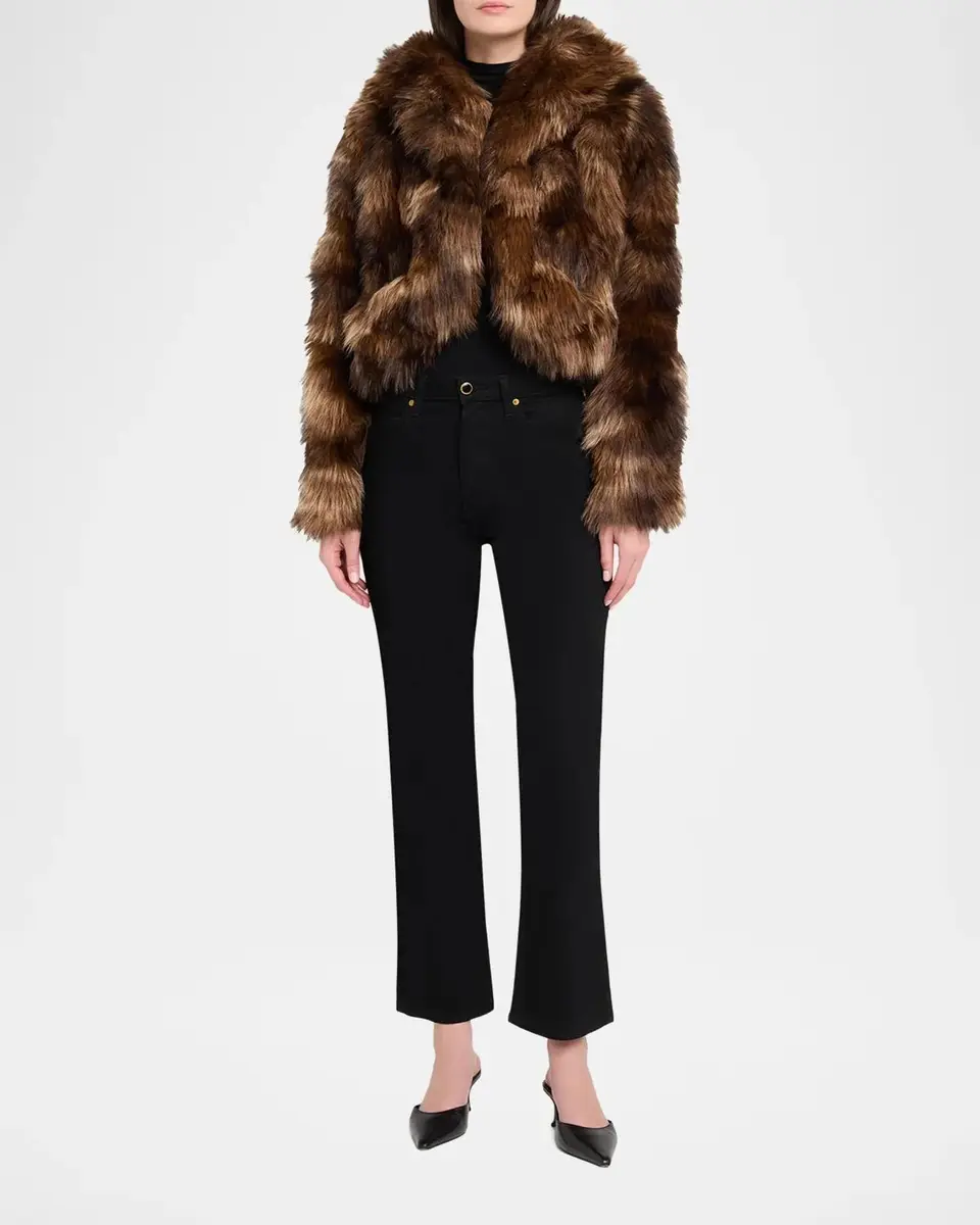 Cinq à Sept Patchwork Faux Fur Cropped Jacket | Thumbnail 2 Cinq à Sept Patchwork Faux Fur Cropped Jacket | Thumbnail 2