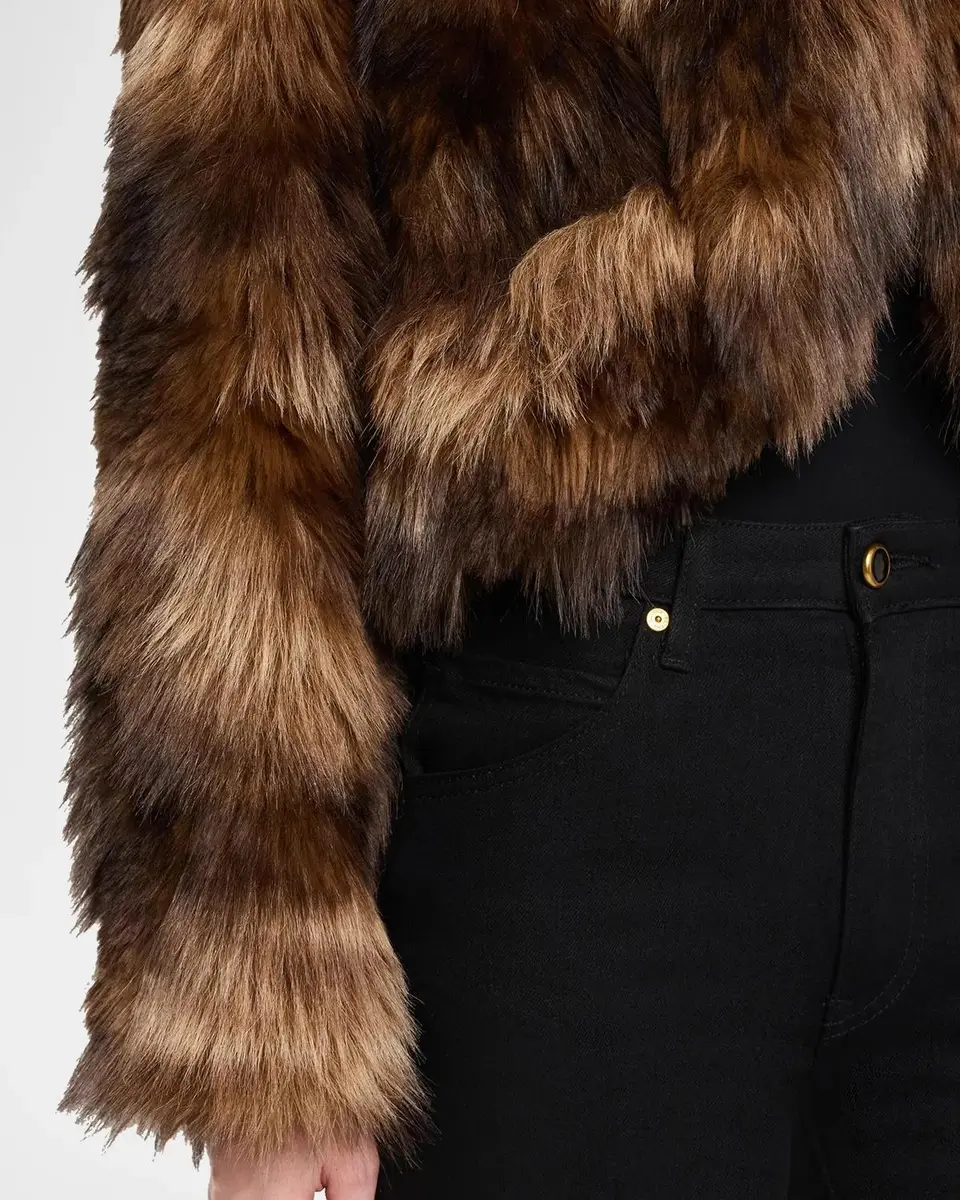 Cinq à Sept Patchwork Faux Fur Cropped Jacket | Thumbnail 5 Cinq à Sept Patchwork Faux Fur Cropped Jacket | Thumbnail 5