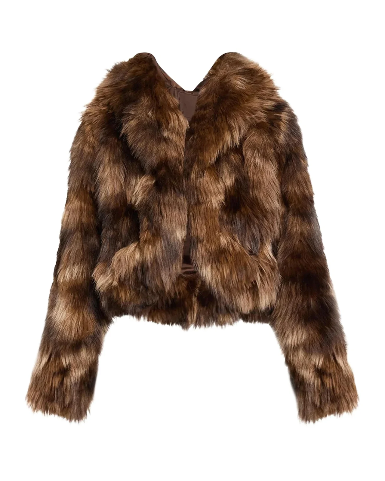 Patchwork Faux Fur Cropped Jacket Patchwork Faux Fur Cropped Jacket