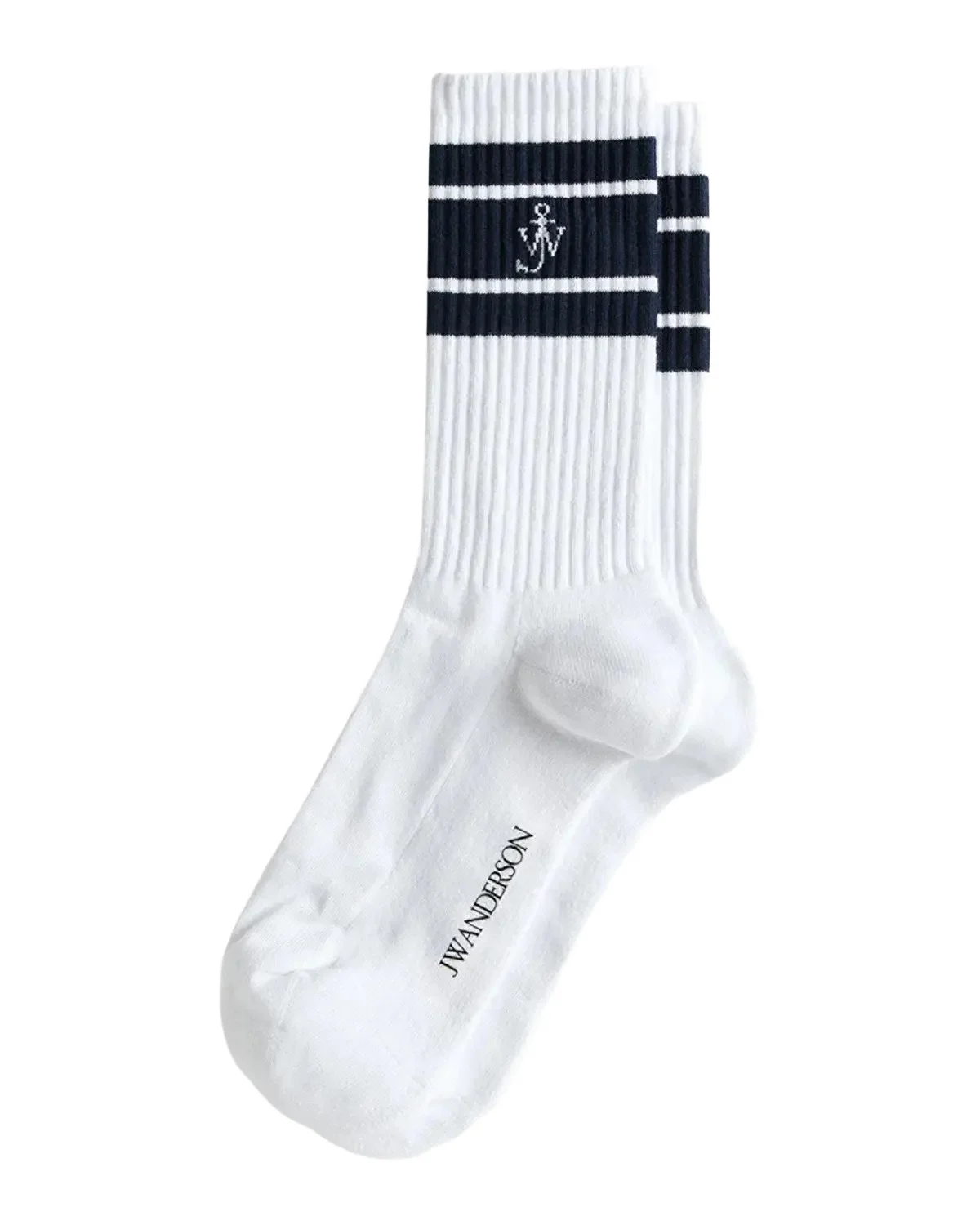 Men's Ribbed Stripe Monogram Mid-Calf Sport Socks Men's Ribbed Stripe Monogram Mid-Calf Sport Socks