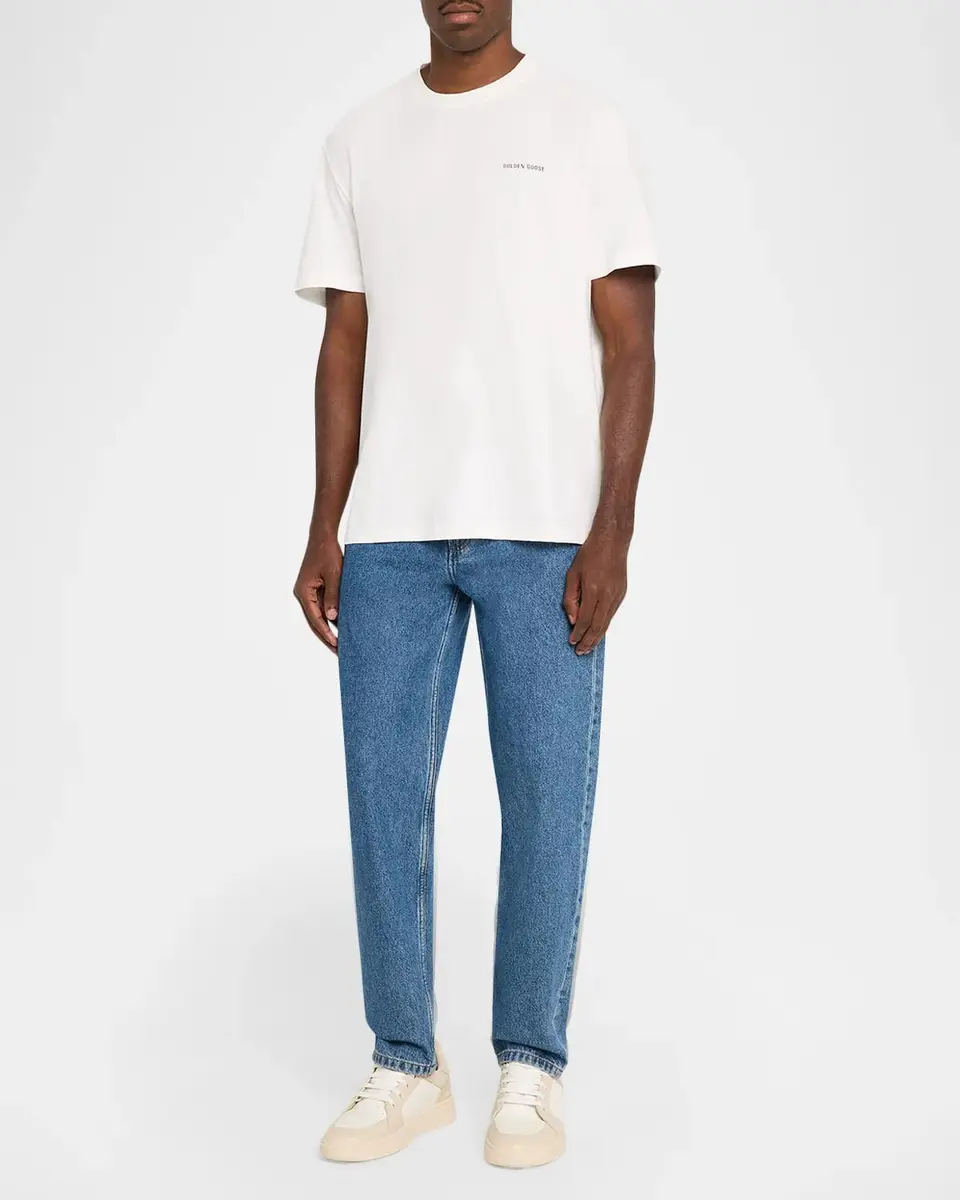 Golden Goose Men's Logo-Embroidered Crewneck T-Shirt | Thumbnail 2 Golden Goose Men's Logo-Embroidered Crewneck T-Shirt | Thumbnail 2