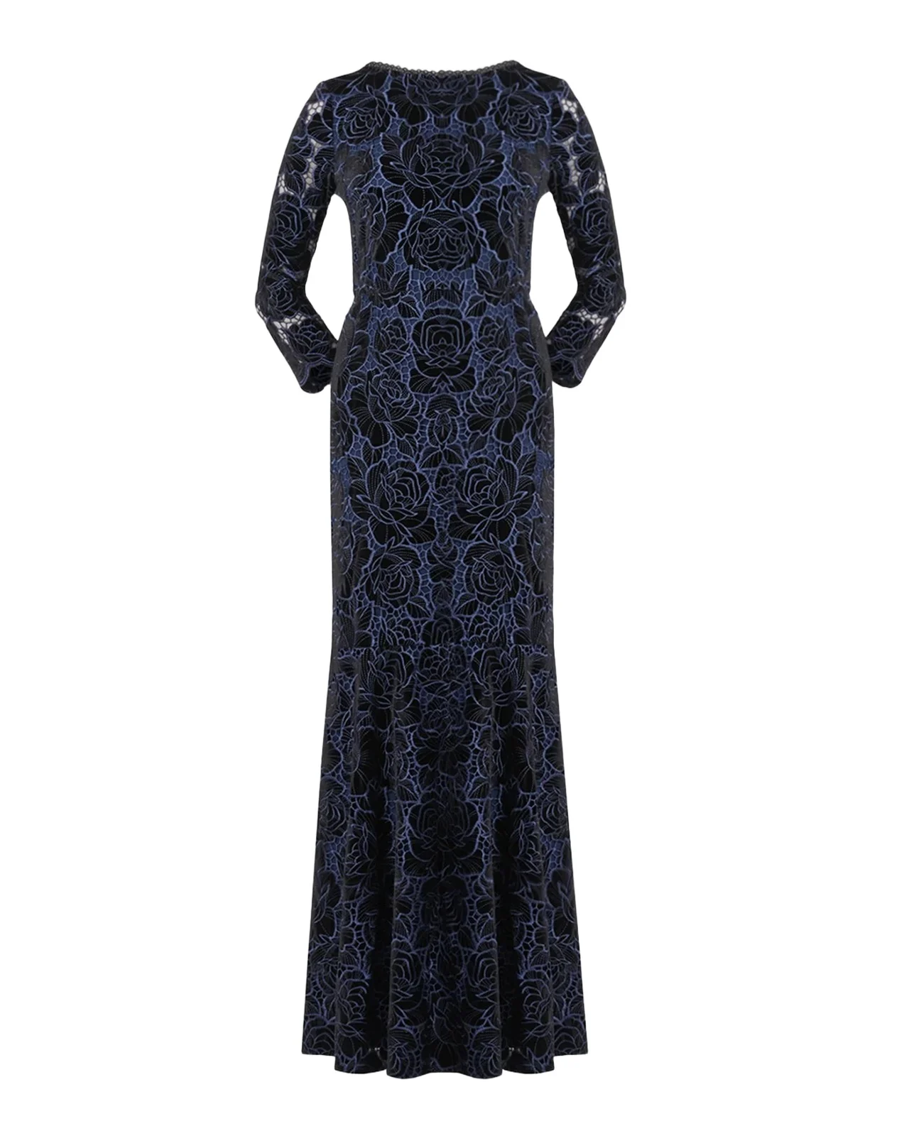 Brianna Floral Velvet Lace Mermaid Gown Brianna Floral Velvet Lace Mermaid Gown