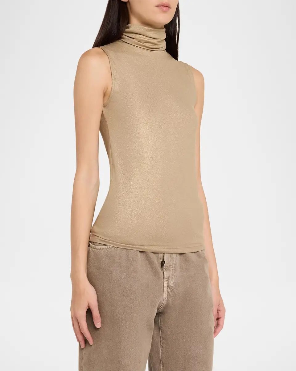 MAJESTIC FILATURES Soft Touch Shimmer Turtleneck Tank | Thumbnail 4 MAJESTIC FILATURES Soft Touch Shimmer Turtleneck Tank | Thumbnail 4