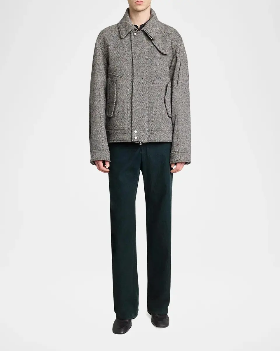 Dries Van Noten Men's Tweed Wool Full-Zip Jacket | Thumbnail 2