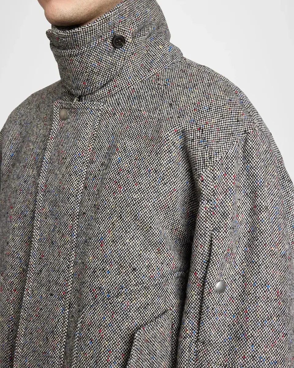 Dries Van Noten Men's Tweed Wool Full-Zip Jacket | Thumbnail 5