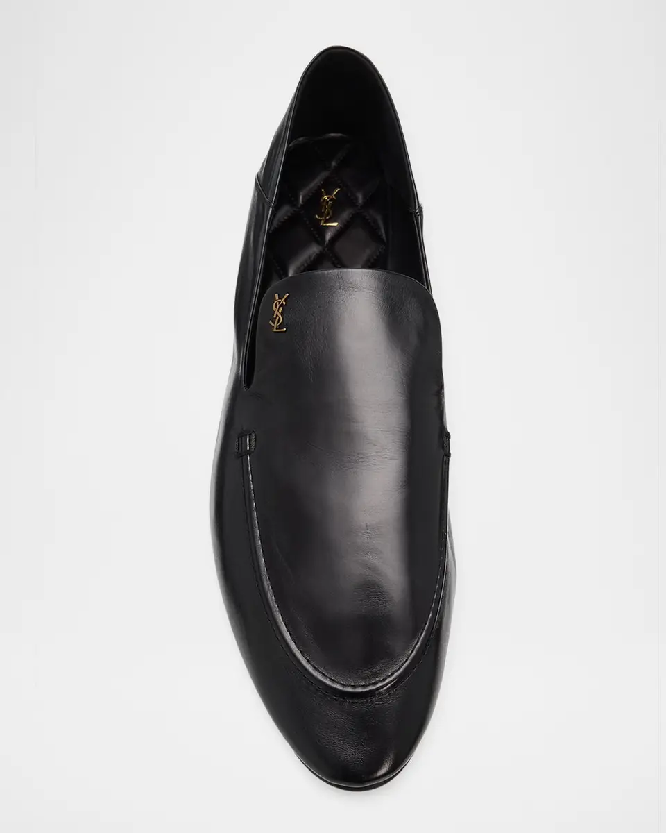 Saint Laurent Men's YSL Leather Collapsible-Heel Loafers | Thumbnail 6 Saint Laurent Men's YSL Leather Collapsible-Heel Loafers | Thumbnail 6