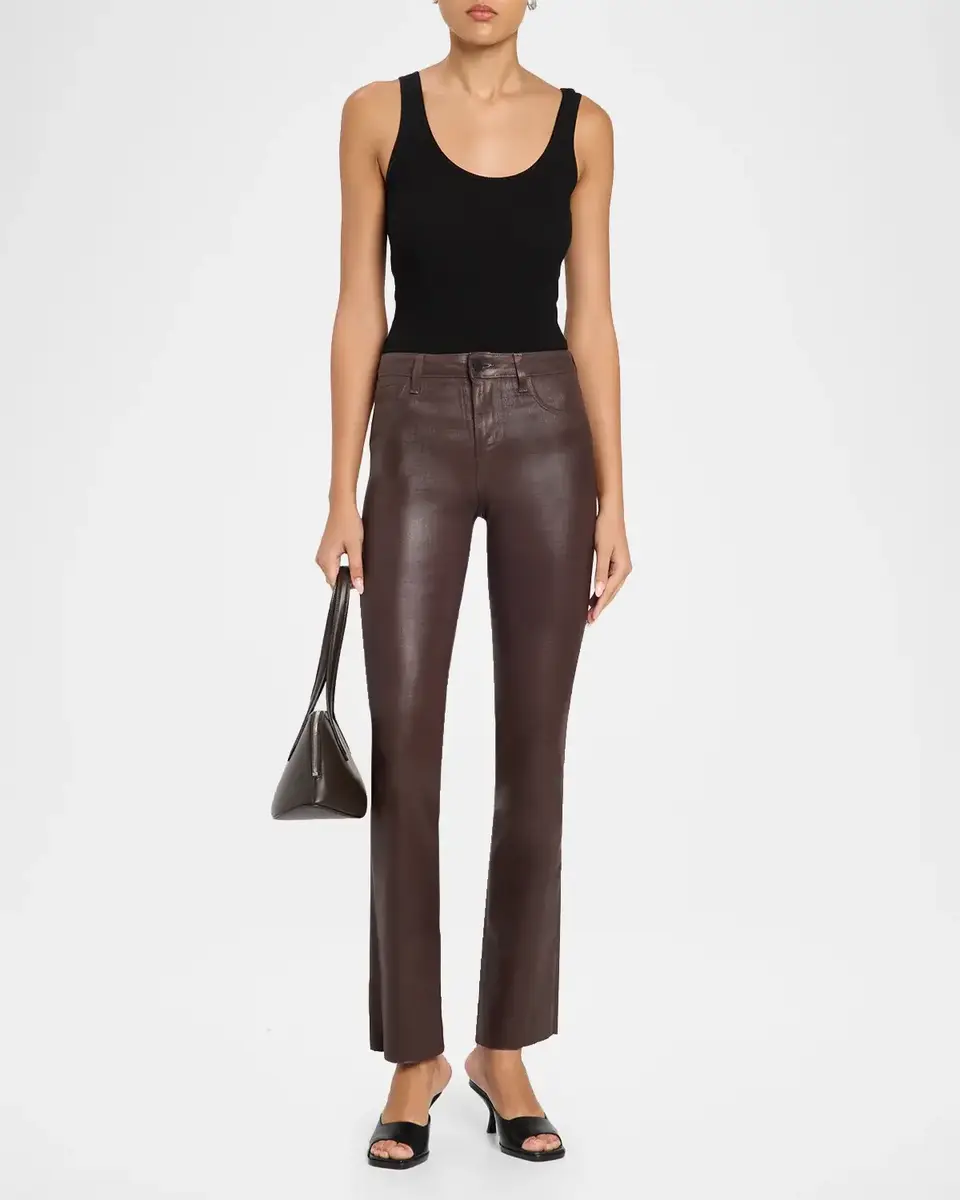 L'Agence Ruth High-Rise Coated Straight Raw Hem Jeans | Thumbnail 2 L'Agence Ruth High-Rise Coated Straight Raw Hem Jeans | Thumbnail 2