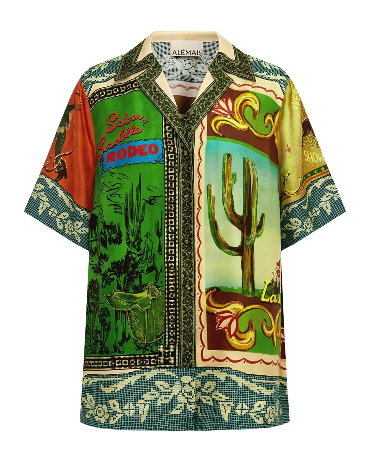 ALÉMAIS Ace Silk Button-Front Shirt