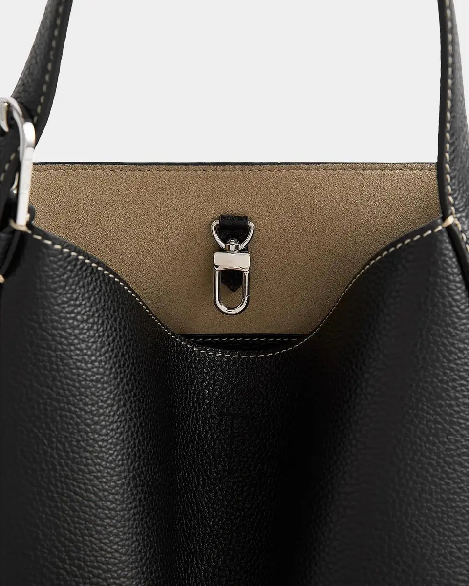 TOTEME Small Belted Grain Leather Tote | Thumbnail 3 TOTEME Small Belted Grain Leather Tote | Thumbnail 3