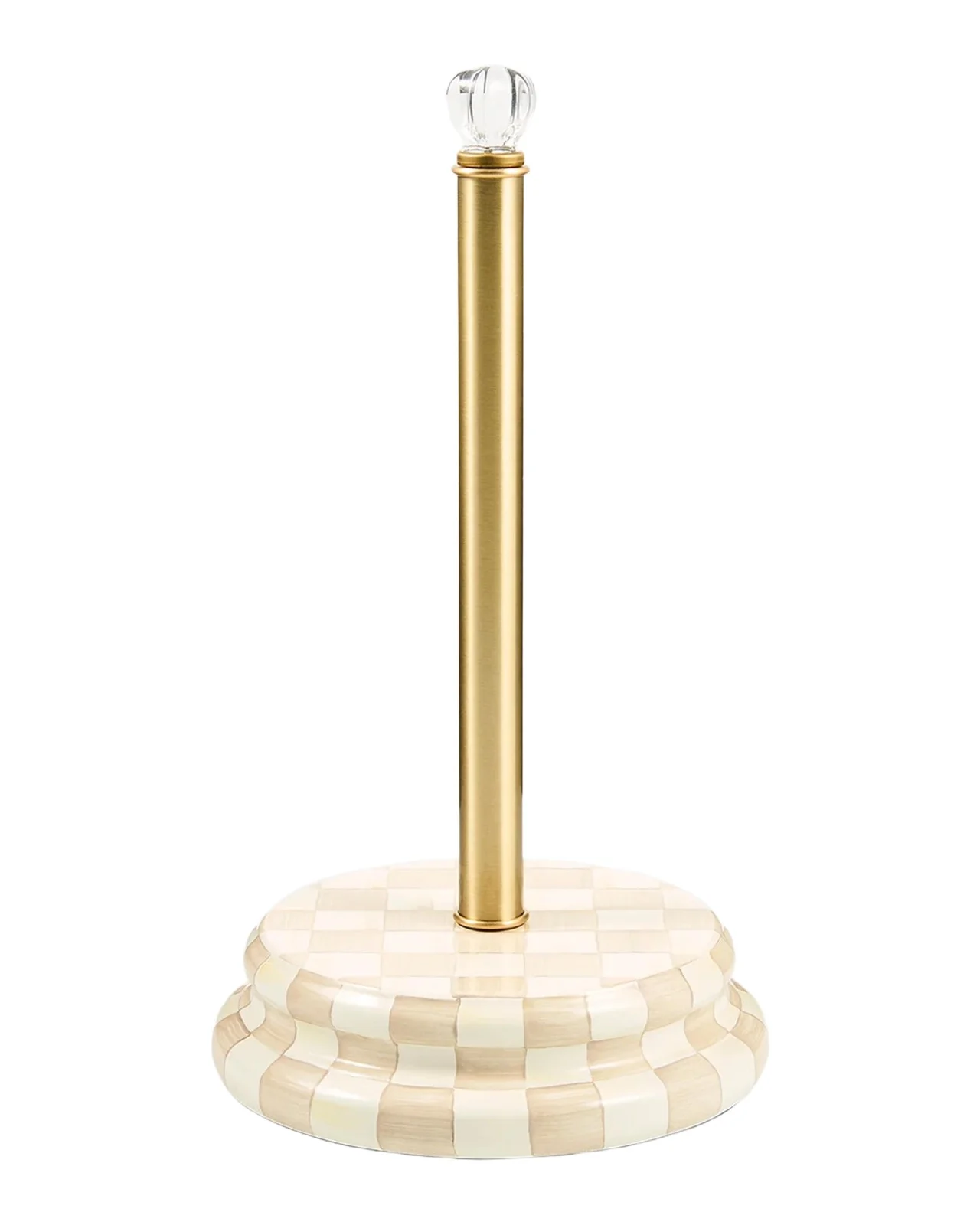 MacKenzie-Childs Mocha Check Paper Towel Holder
