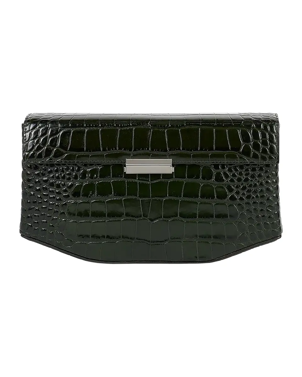TOTEME Clip Croc-Embossed Leather Shoulder Bag | Thumbnail 2 TOTEME Clip Croc-Embossed Leather Shoulder Bag | Thumbnail 2