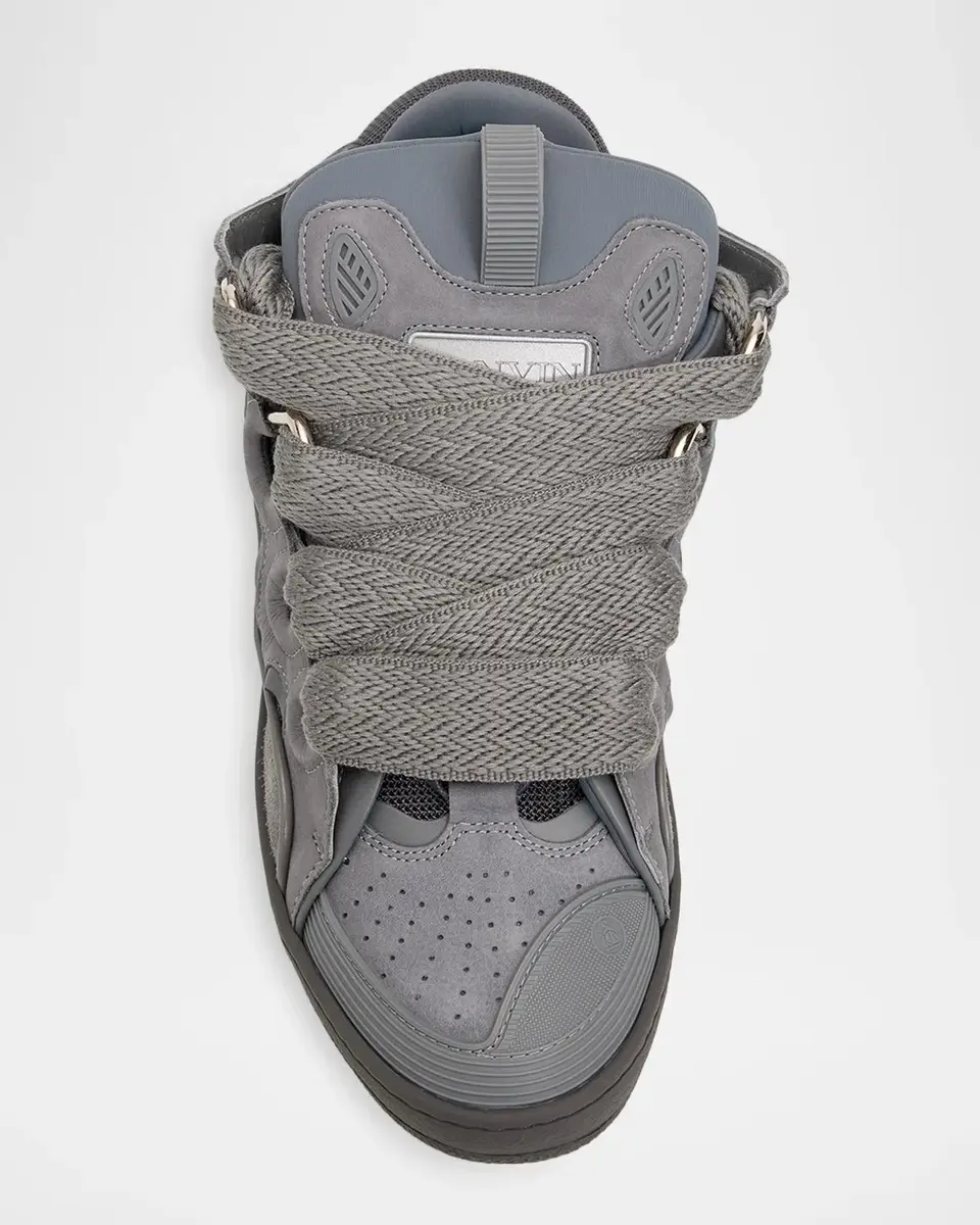 Lanvin Men's Curb Tonal Suede and Mesh Sneakers | Thumbnail 3 Lanvin Men's Curb Tonal Suede and Mesh Sneakers | Thumbnail 3
