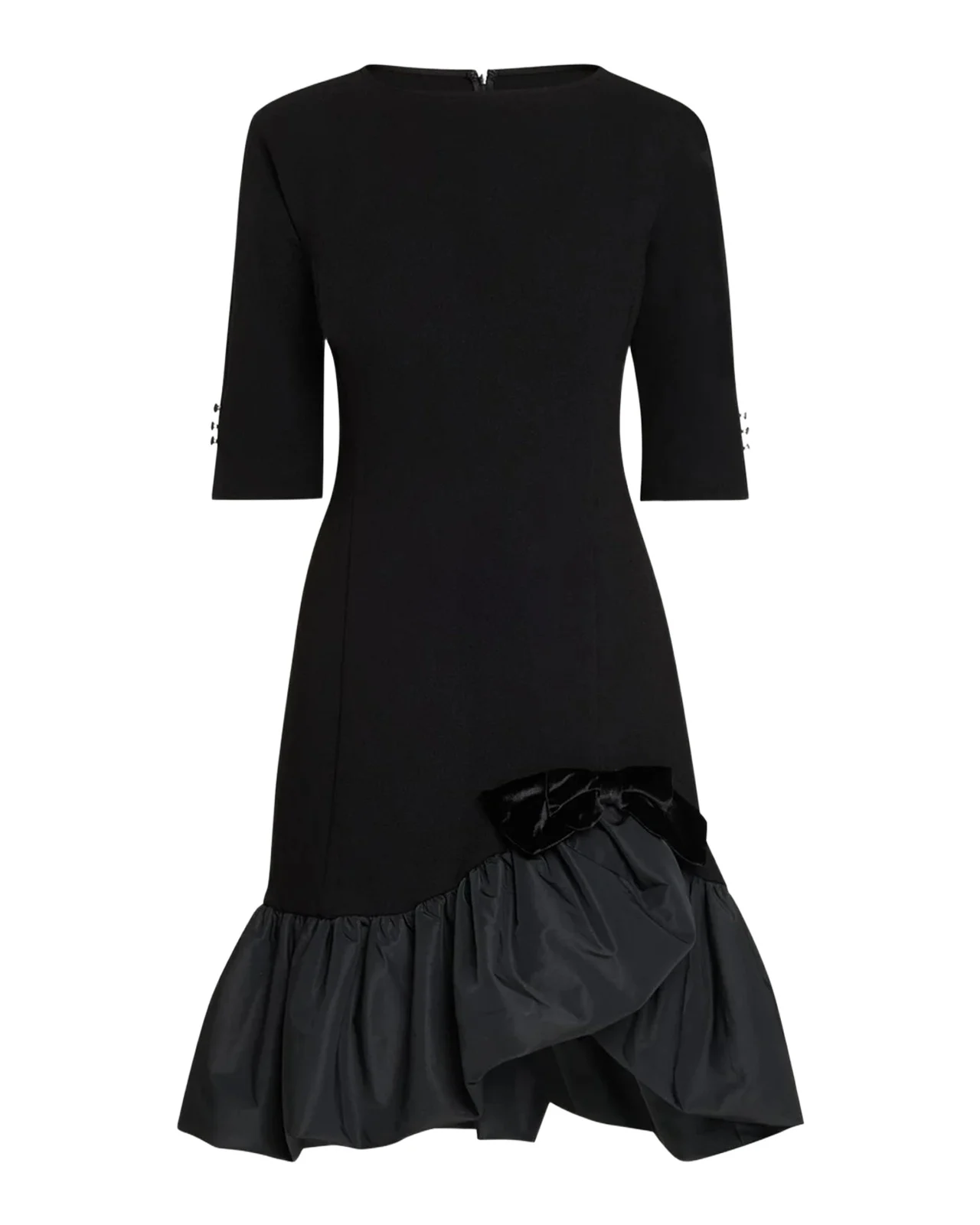 Taffeta Bubble-Hem Crepe Mini Dress Taffeta Bubble-Hem Crepe Mini Dress