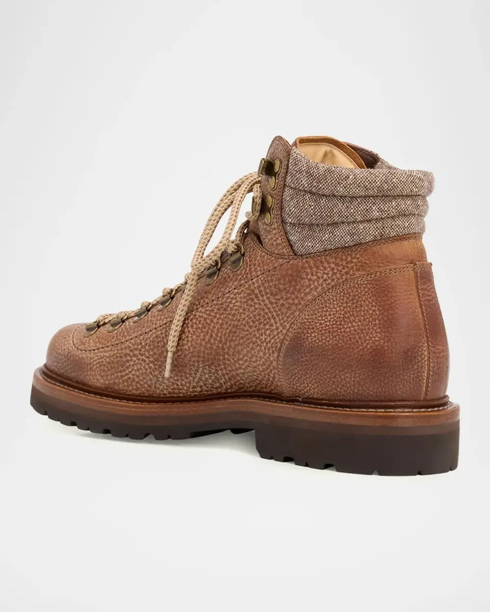 Brunello Cucinelli Men's Leather Lug-Sole Ankle Boots | Thumbnail 2 Brunello Cucinelli Men's Leather Lug-Sole Ankle Boots | Thumbnail 2