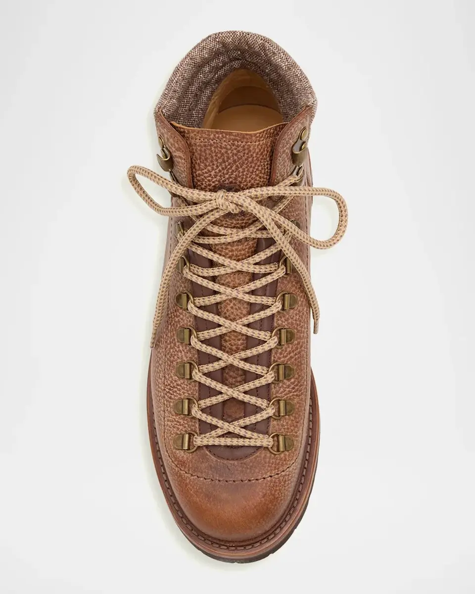 Brunello Cucinelli Men's Leather Lug-Sole Ankle Boots | Thumbnail 4 Brunello Cucinelli Men's Leather Lug-Sole Ankle Boots | Thumbnail 4