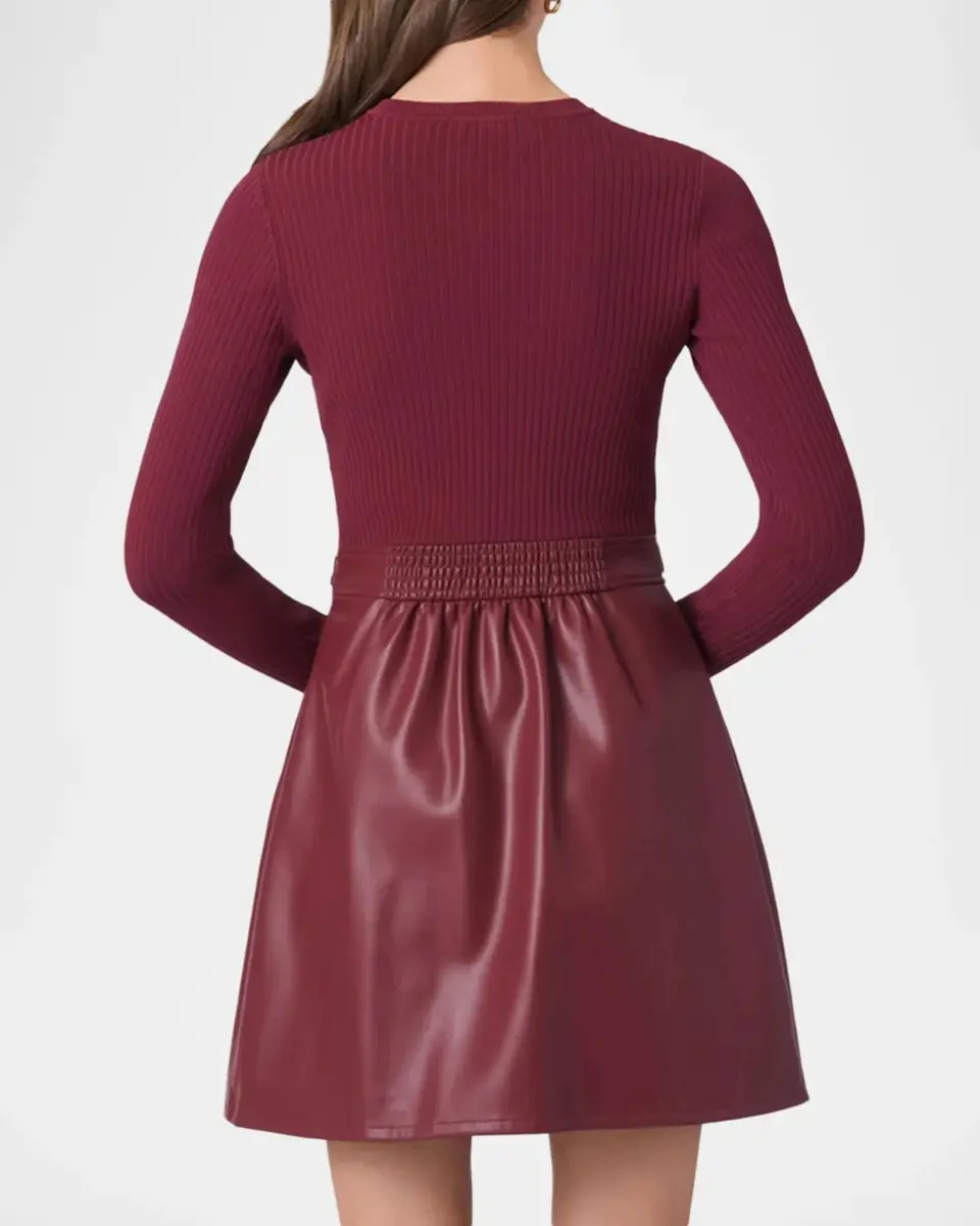 Shoshanna Buckle-Embellished Mixed Media Mini Dress | Thumbnail 2 Shoshanna Buckle-Embellished Mixed Media Mini Dress | Thumbnail 2