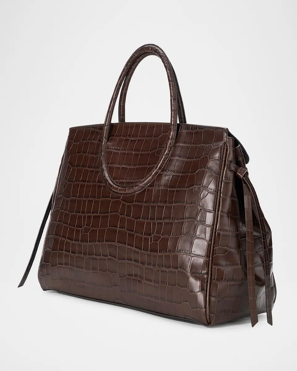 Staud Maude Croc-Embossed Leather Carryall Bag | Thumbnail 2