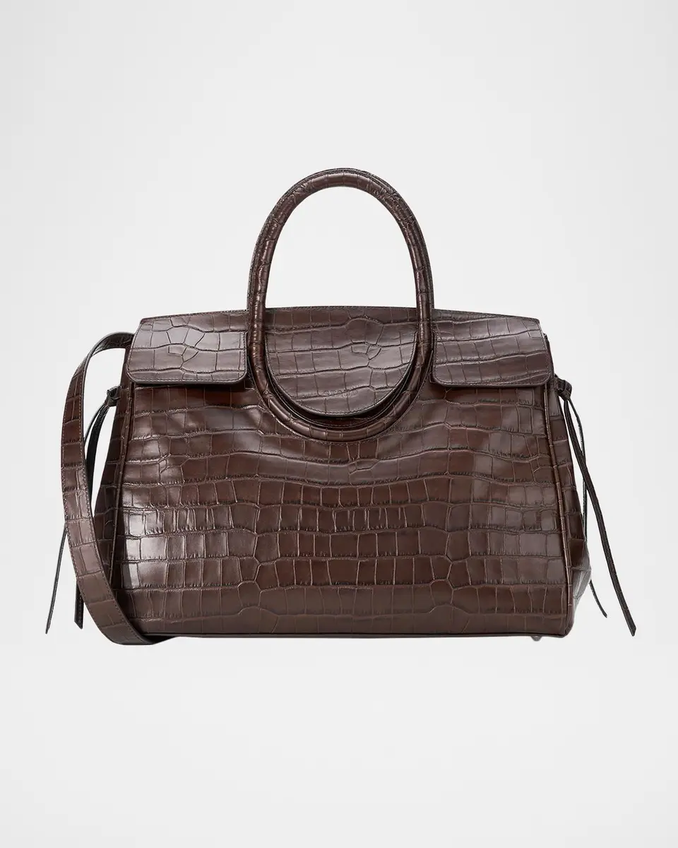Staud Maude Croc-Embossed Leather Carryall Bag | Thumbnail 3