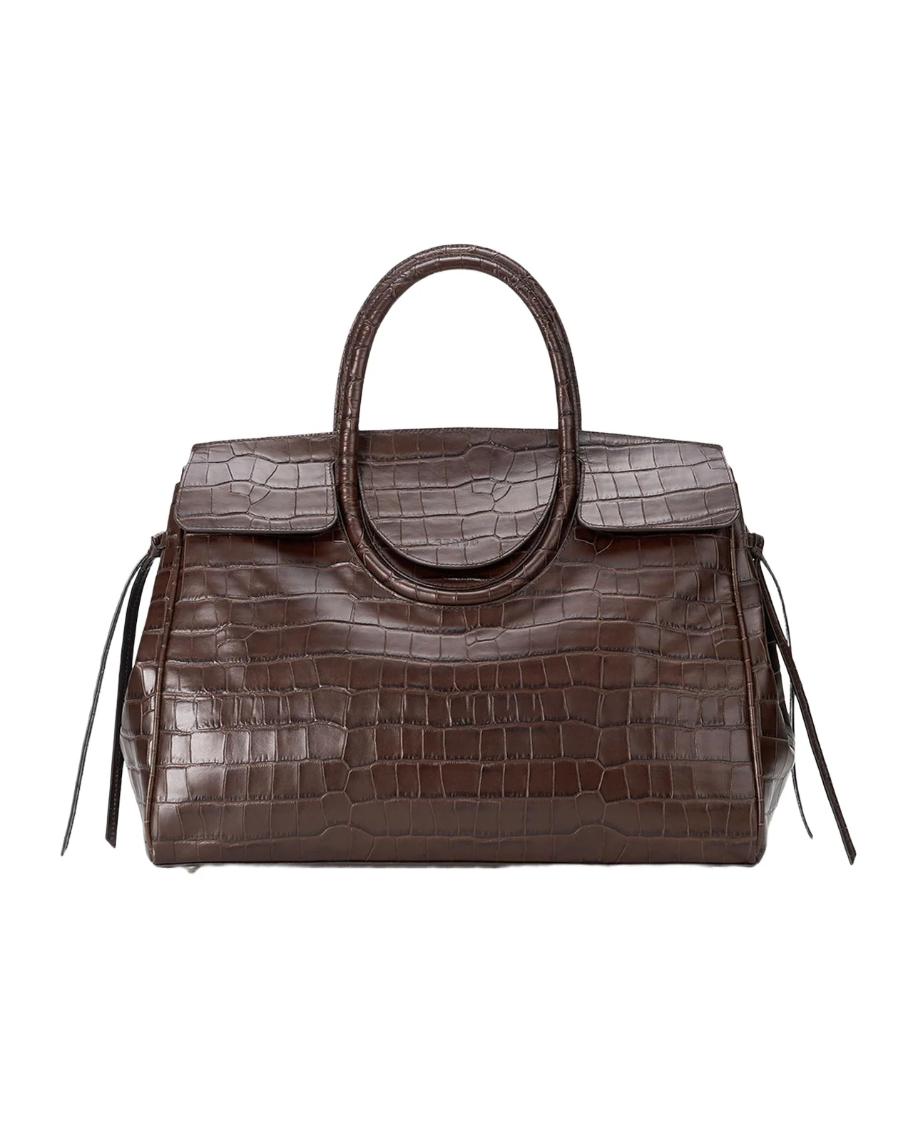 Maude Croc-Embossed Leather Carryall Bag Maude Croc-Embossed Leather Carryall Bag
