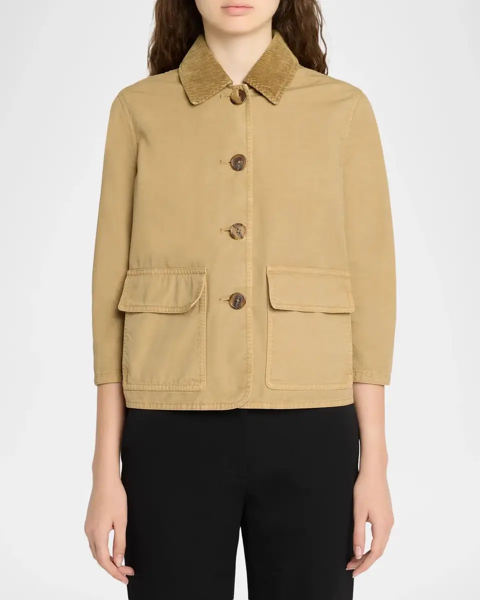 The Row Benka Cotton Shrunken Barn Jacket | Thumbnail 4 The Row Benka Cotton Shrunken Barn Jacket | Thumbnail 4