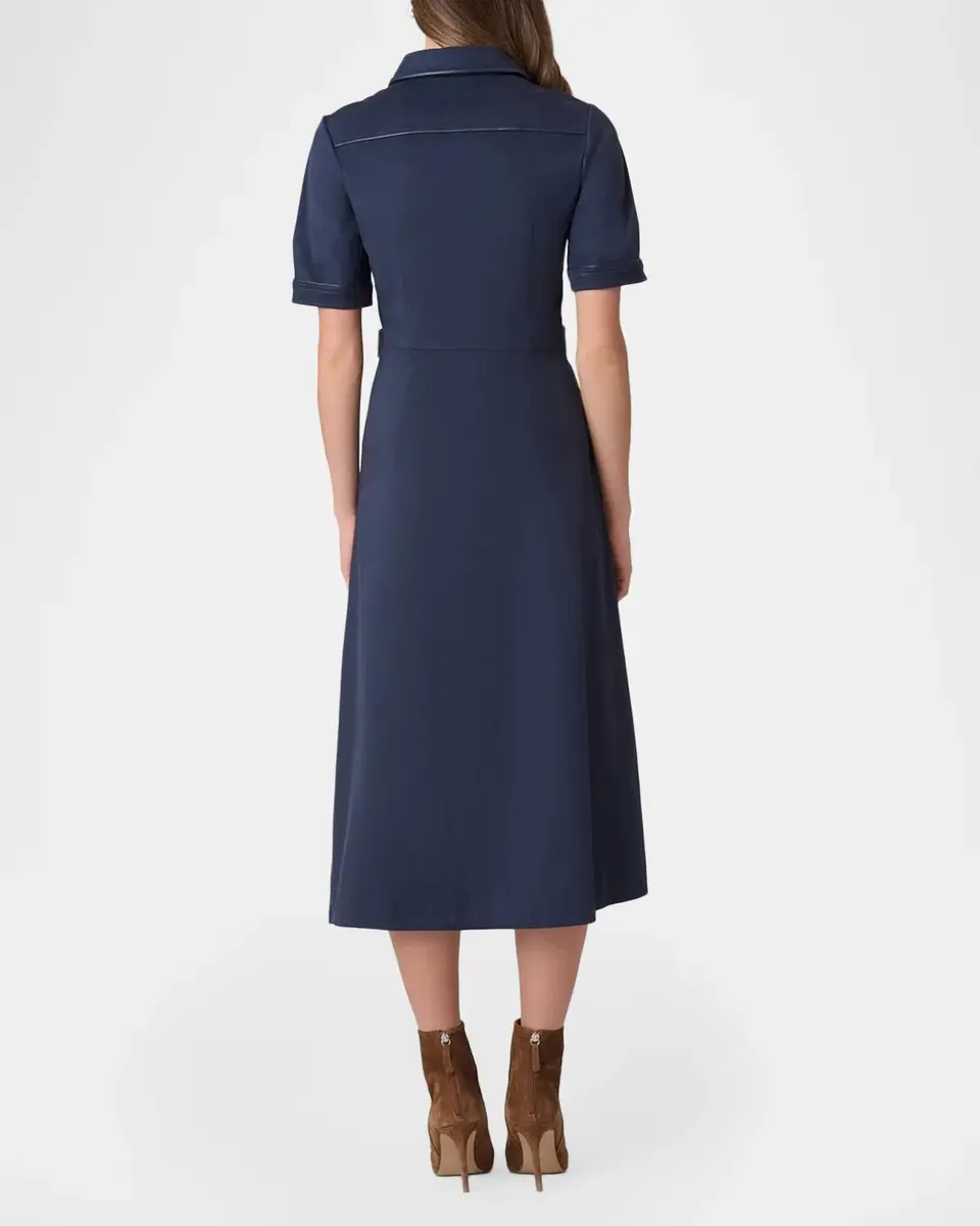 Shoshanna Jenson Button-Front Faux Suede Midi Dress | Thumbnail 3 Shoshanna Jenson Button-Front Faux Suede Midi Dress | Thumbnail 3