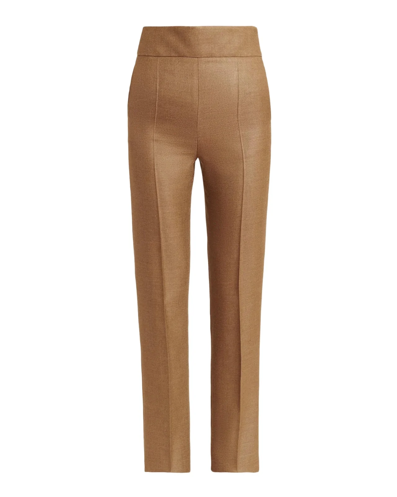 Valentino Garavani High Rise Wool-Silk Straight-Leg Trousers