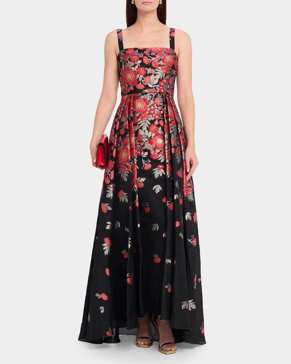 THEIA Ginevra Floral Jacquard Maxi Dress | Thumbnail 2