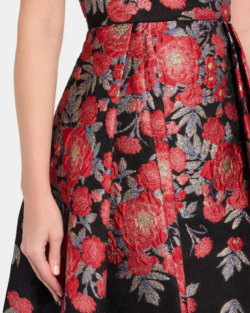 THEIA Ginevra Floral Jacquard Maxi Dress | Thumbnail 5