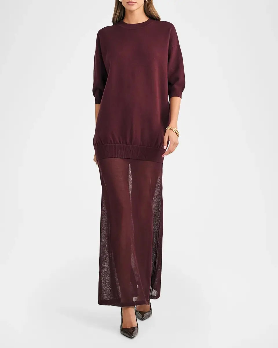 SEROYA Arwen Knit Maxi Dress | Thumbnail 4