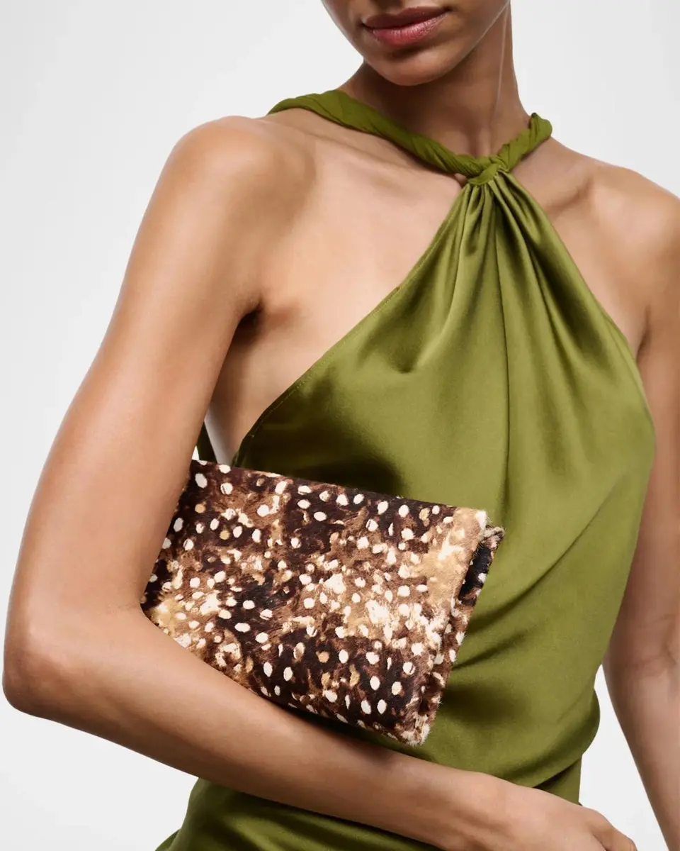 Staud Muse Fawn-Print Calf Hair Clutch Bag | Thumbnail 2
