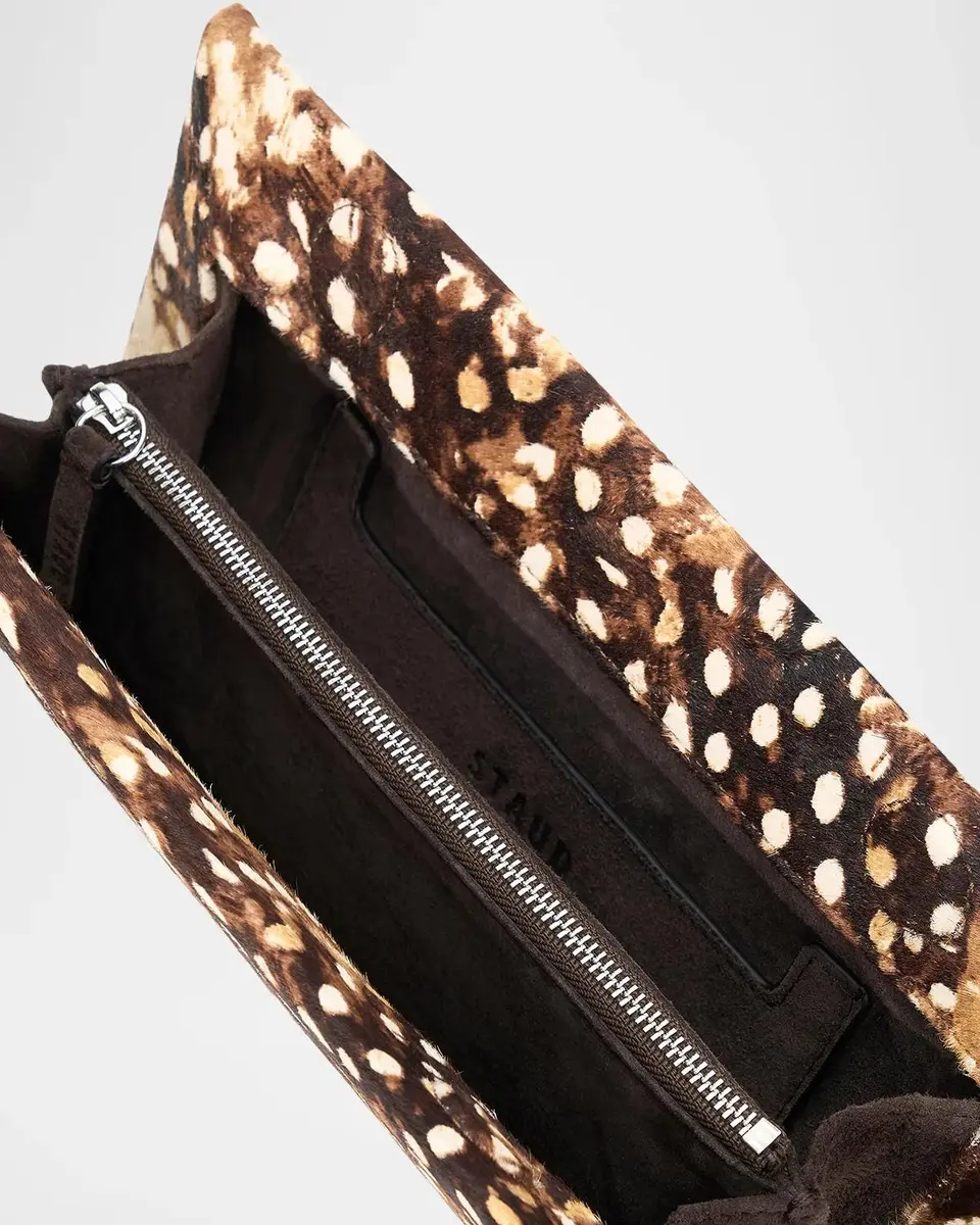 Staud Muse Fawn-Print Calf Hair Clutch Bag | Thumbnail 3