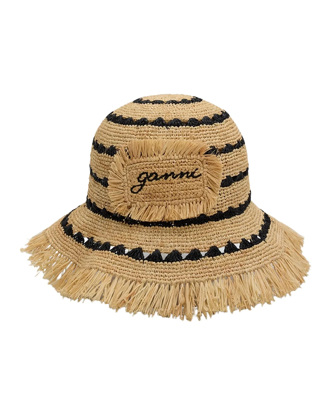 Stripe Raffia Bucket Hat