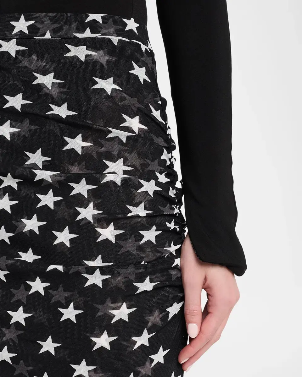 Stella McCartney Star-Print Mesh Ruched Pencil Skirt | Thumbnail 5 Stella McCartney Star-Print Mesh Ruched Pencil Skirt | Thumbnail 5