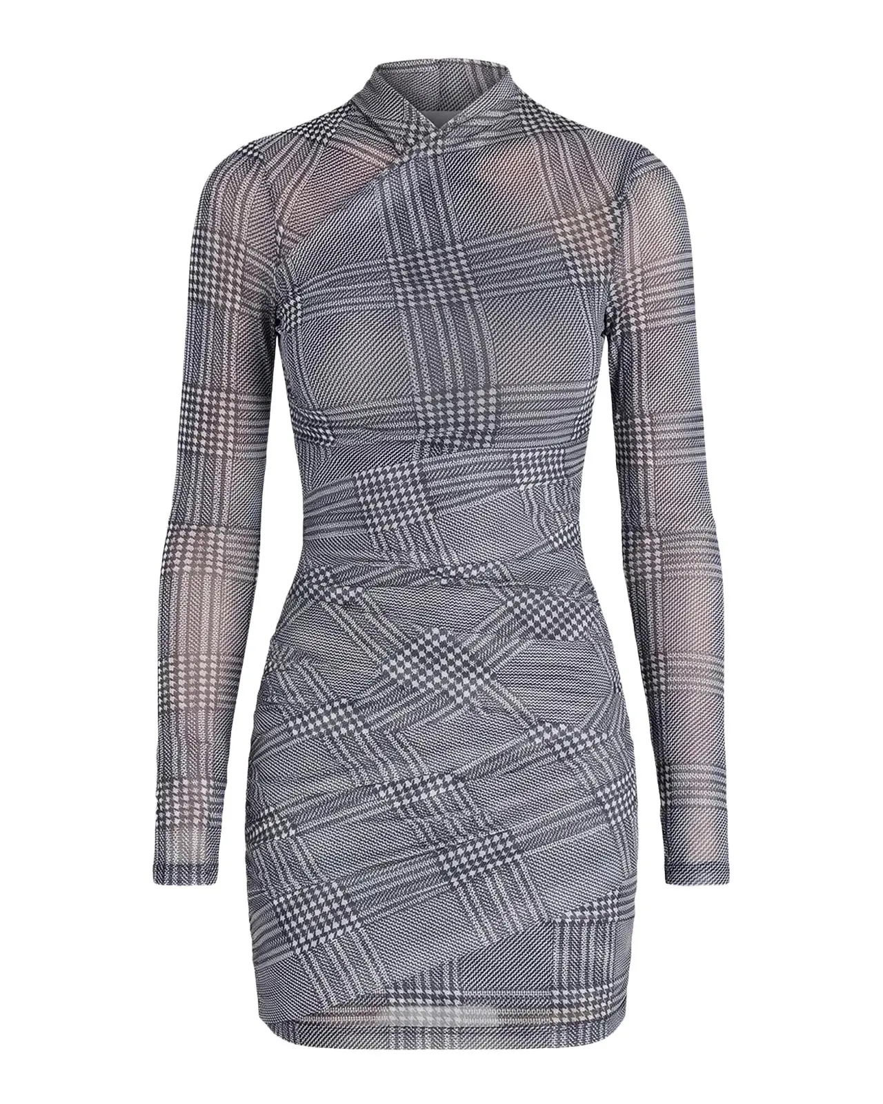 Moxey Ruched Mesh Mini Dress