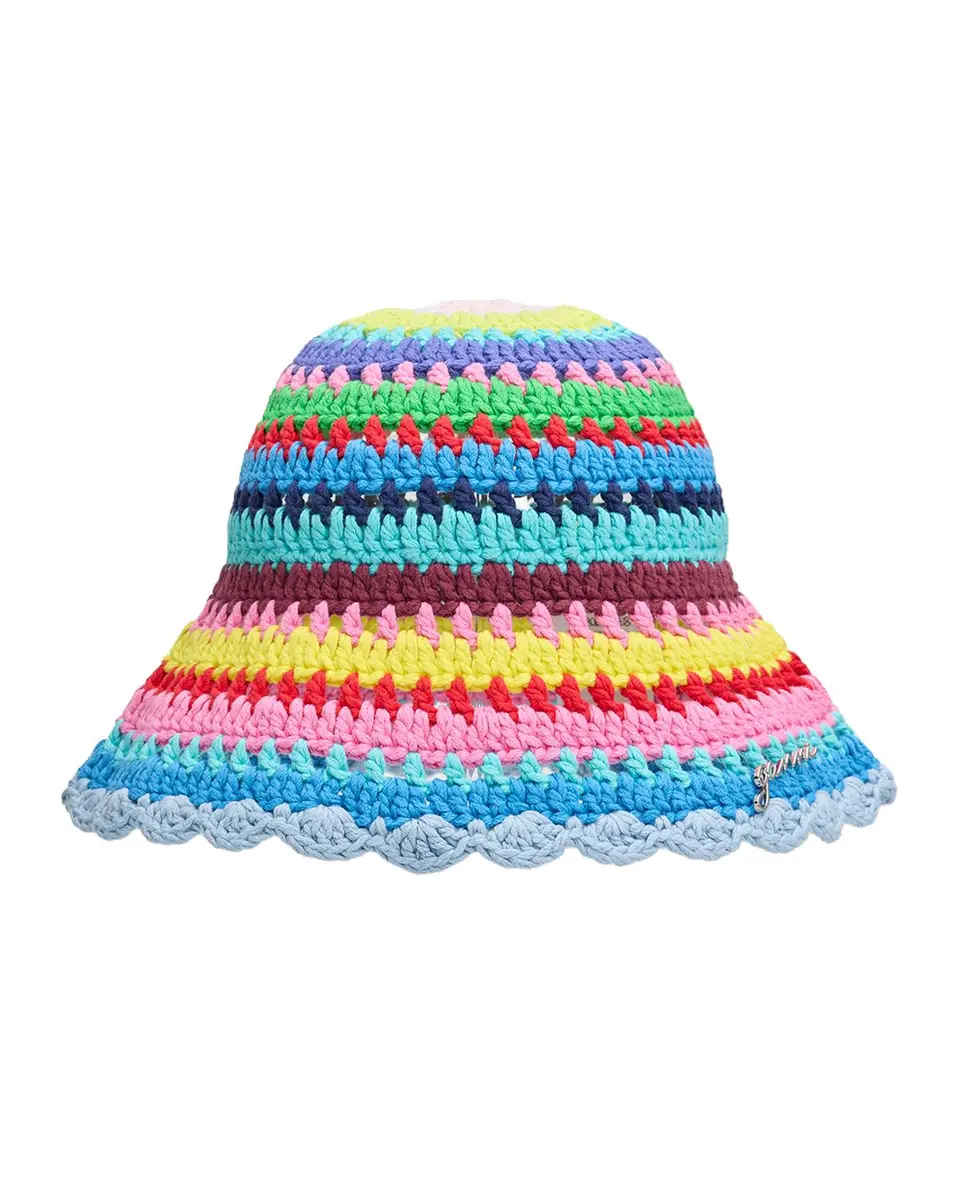 Ganni Striped Crochet Bucket Hat | Thumbnail 3 Ganni Striped Crochet Bucket Hat | Thumbnail 3
