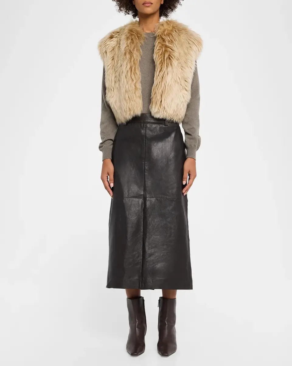 Brunello Cucinelli Leather Midi Pencil Skirt | Thumbnail 2 Brunello Cucinelli Leather Midi Pencil Skirt | Thumbnail 2