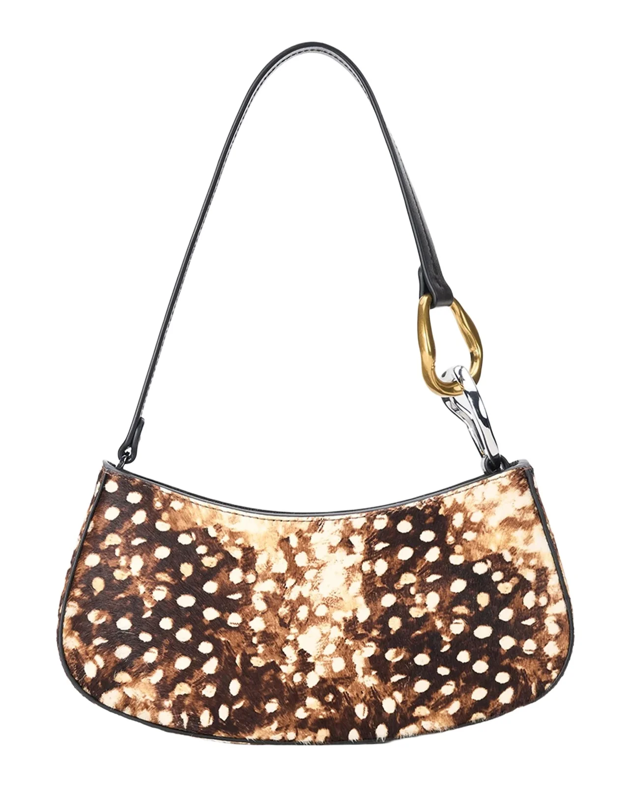 Ollie Fawn-Print Calf Hair Shoulder Bag Ollie Fawn-Print Calf Hair Shoulder Bag