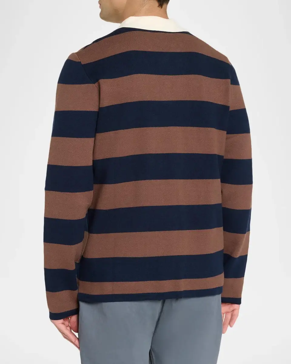 RAILS Men's Luther Striped Cotton Rugby Polo Sweater | Thumbnail 3 RAILS Men's Luther Striped Cotton Rugby Polo Sweater | Thumbnail 3