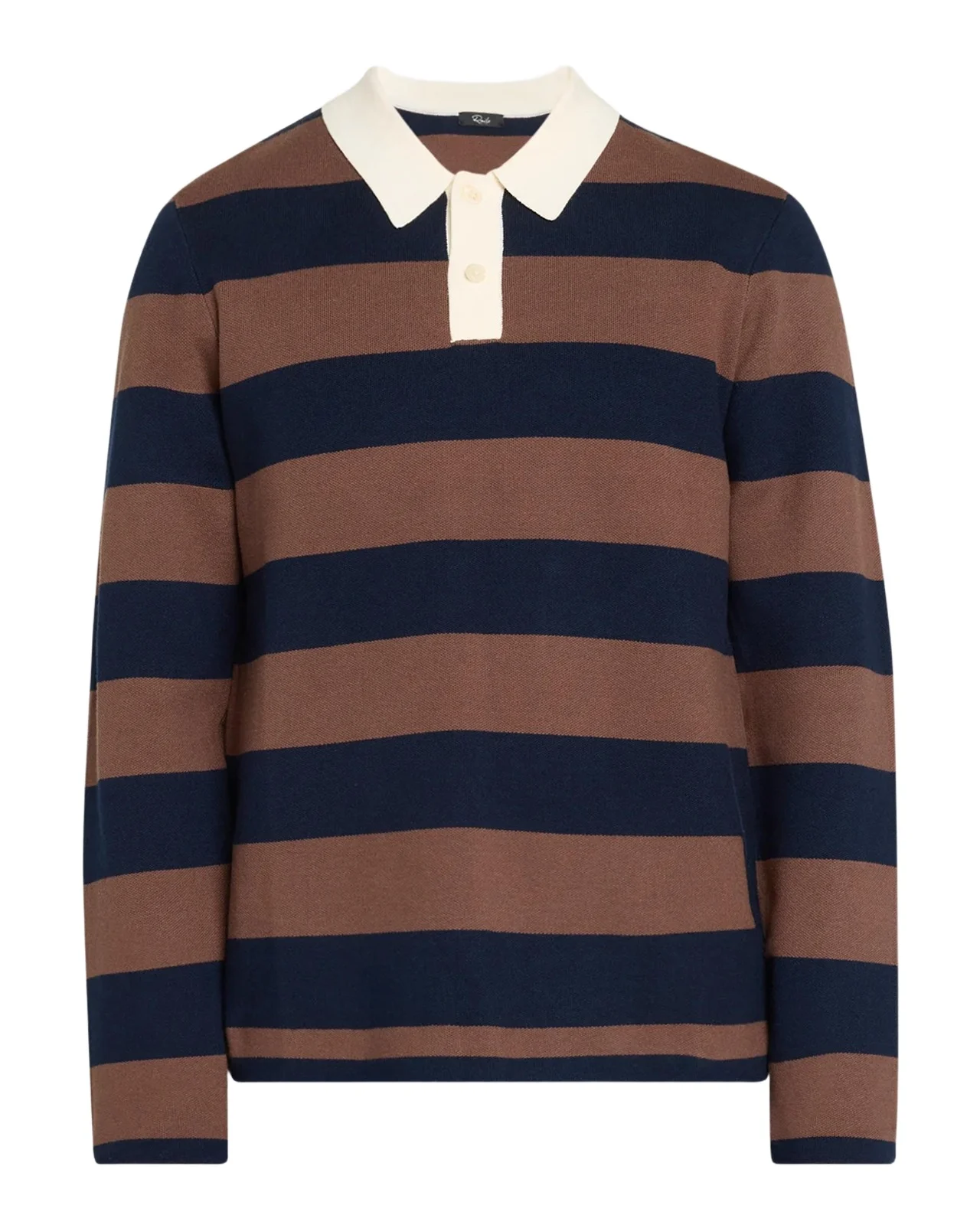 RAILS Men's Luther Striped Cotton Rugby Polo Sweater