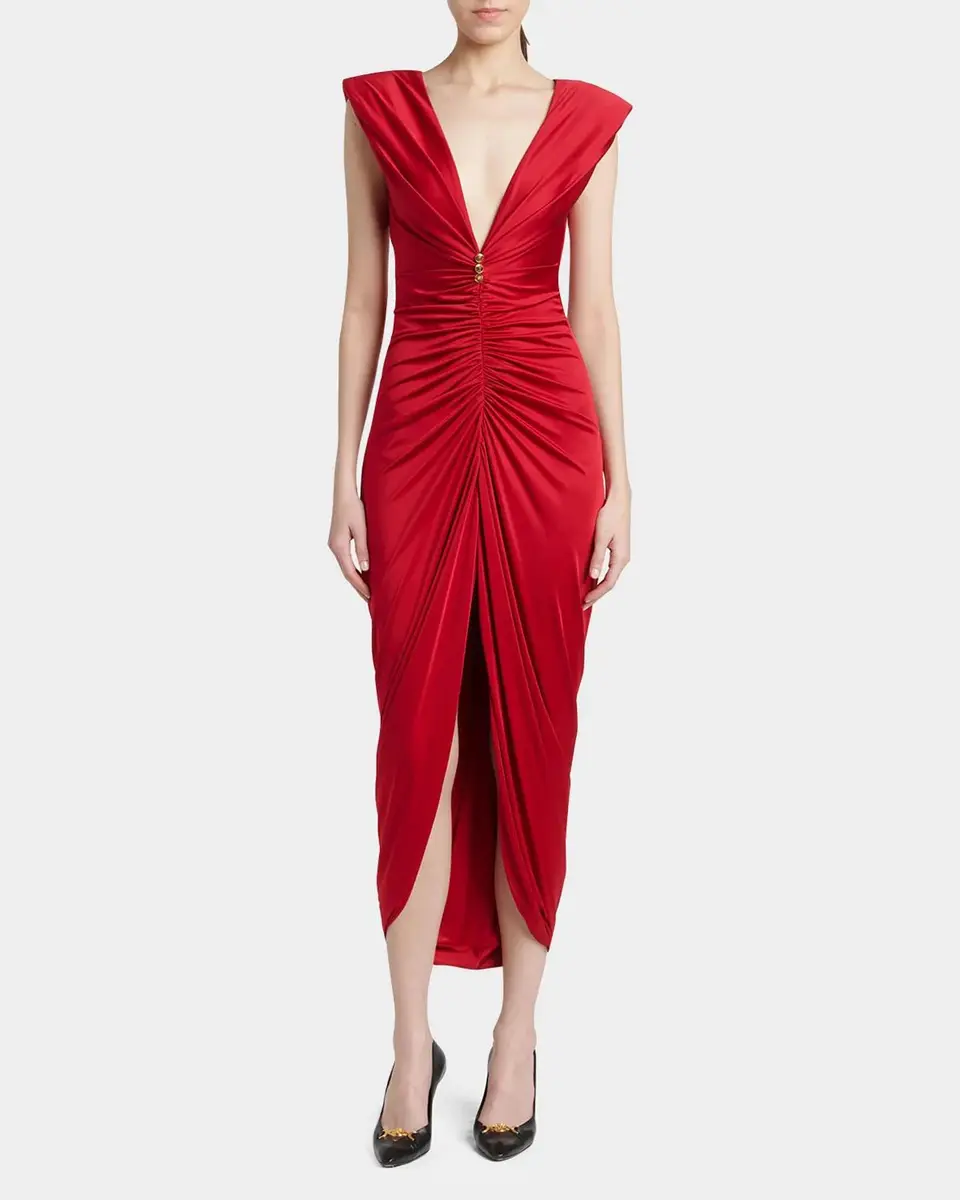 Versace Ruched Tulip-Hem Gown | Thumbnail 2 Versace Ruched Tulip-Hem Gown | Thumbnail 2