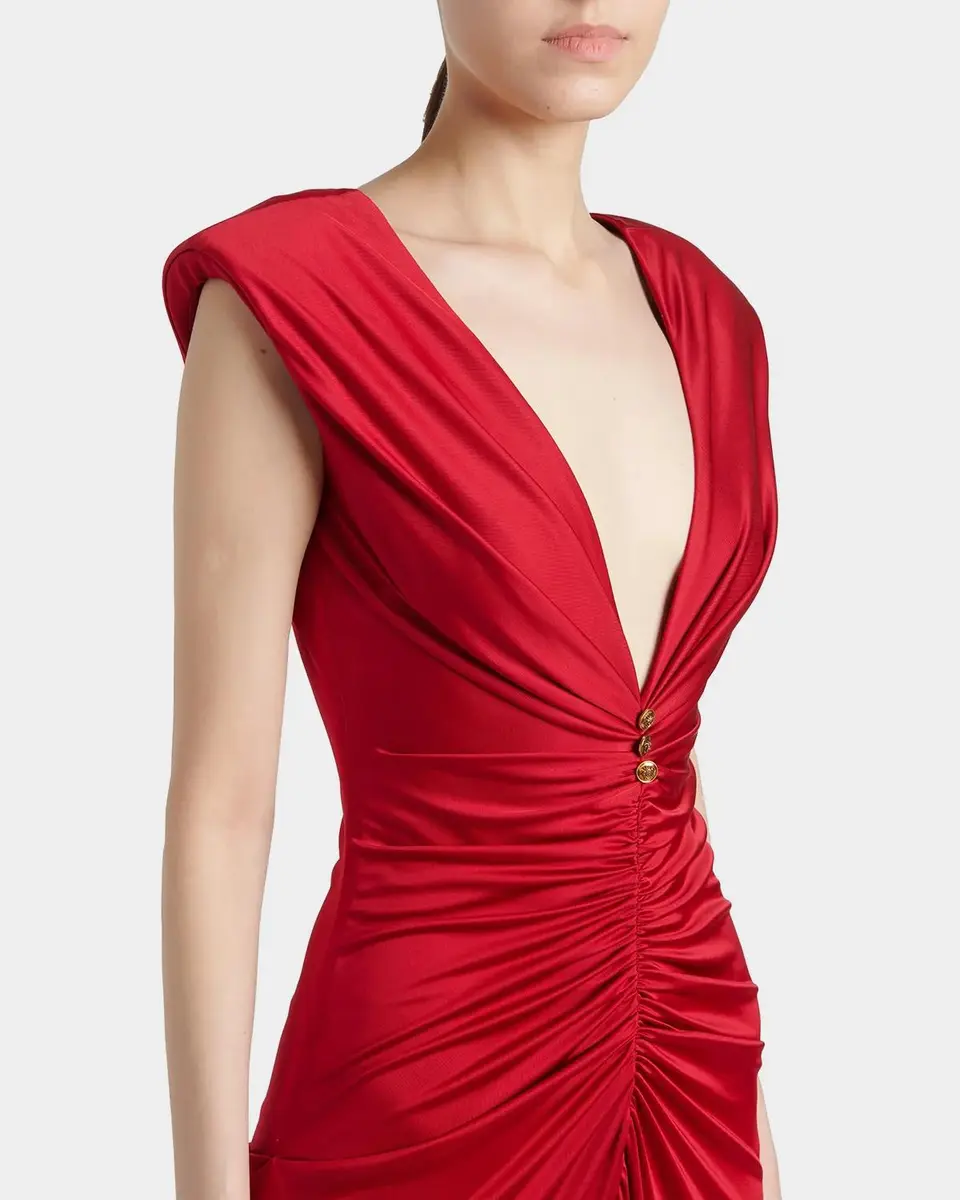 Versace Ruched Tulip-Hem Gown | Thumbnail 5 Versace Ruched Tulip-Hem Gown | Thumbnail 5